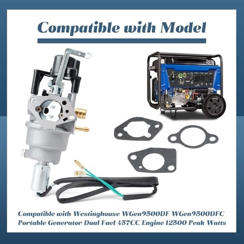 Carburetor Kit Compatible with Westinghouse WGen9500DF WGen9500DFC Portable