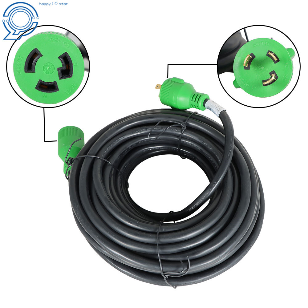 Generator Extension Cord 10-100 Ft 3 Prong Power Cable 10 3 30 Amp Adapter Plug