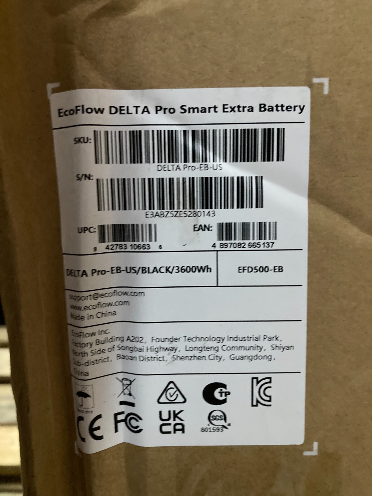 EcoFlow DELTA Pro Smart Extra Battery 3600Wh, EFD500-EB