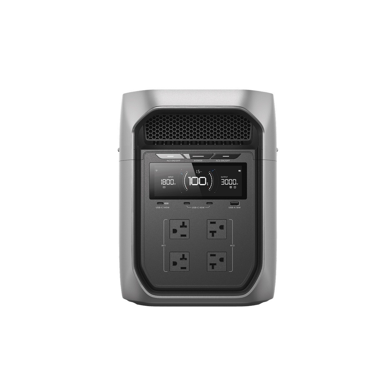 EcoFlow DELTA 3 Max Plus Portable Power Generator, Li-Ion Battery, Gray/Black