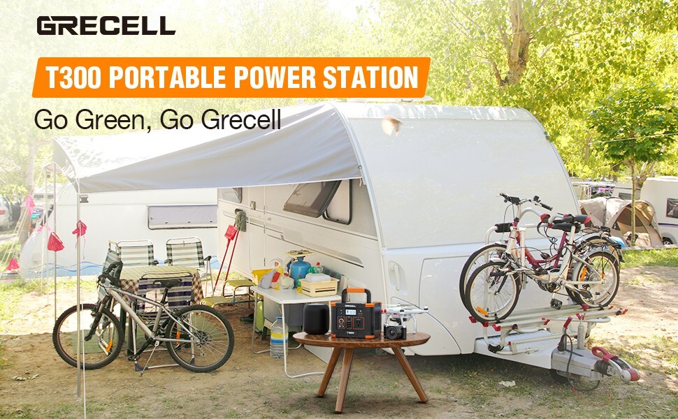 GRECELL 300W Portable Power Station Solar Generator Backup Battery RV Camping
