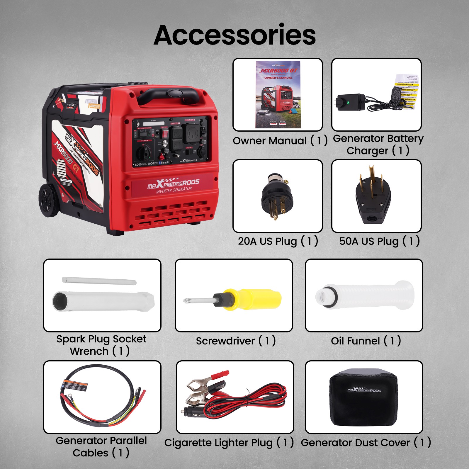 6KW Dual Voltage Gas Generator for Jobsite 120V/240V Bluetooth/Electric Start
