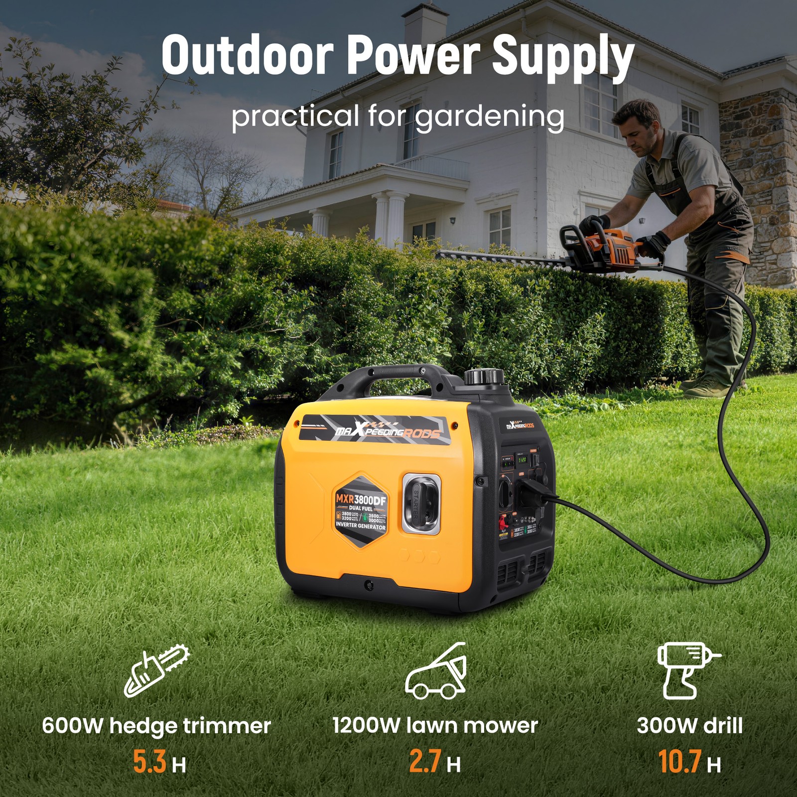 2500W/3800W/5000W/6900W/10500W Dual Fuel Inverter Generator Gasoline/LPG