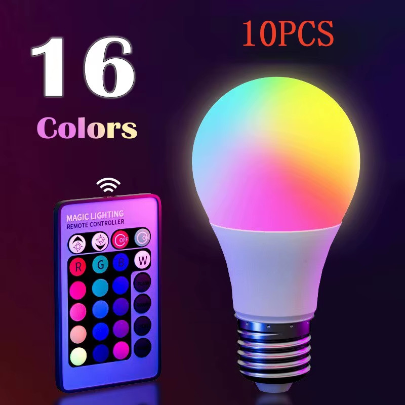16 Colors RGB Bulb LED Multicolor Bulb E27 220V Household Lighting Dimmable 24 K