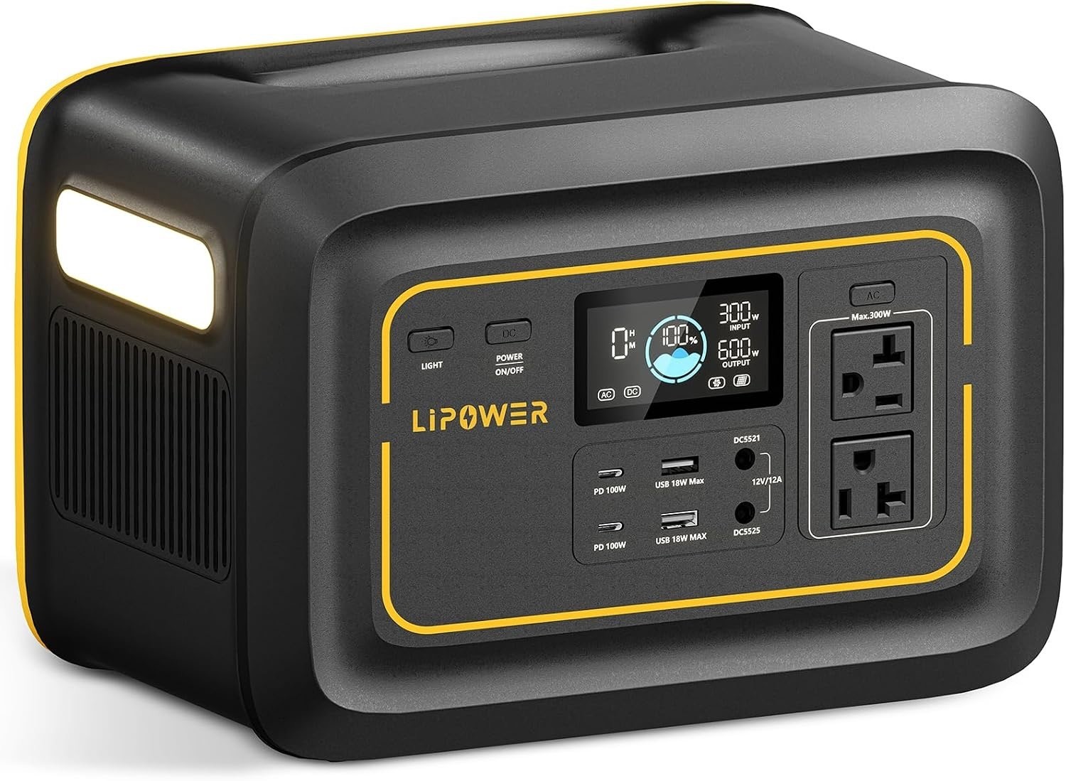 Portable Power Station/Solar Generator 296Wh capacity & 300W/600W Peak Output `