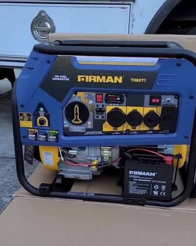 FIRMAN T08071 Tri Fuel Portable Generator 10kW 8gal 120/240V Electric Start
