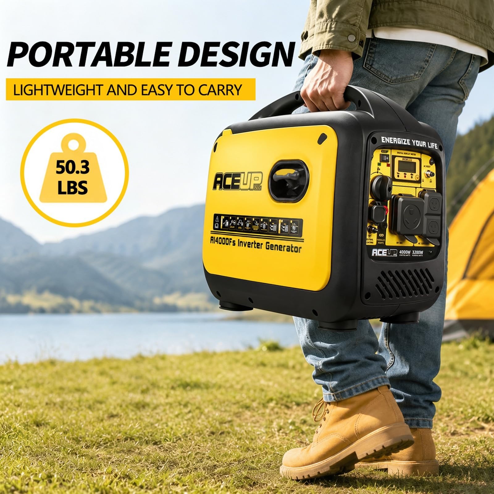 4000W Portable Inverter Generator lean Power ECO Fuel-Saving Fuel Efficient Ne’w