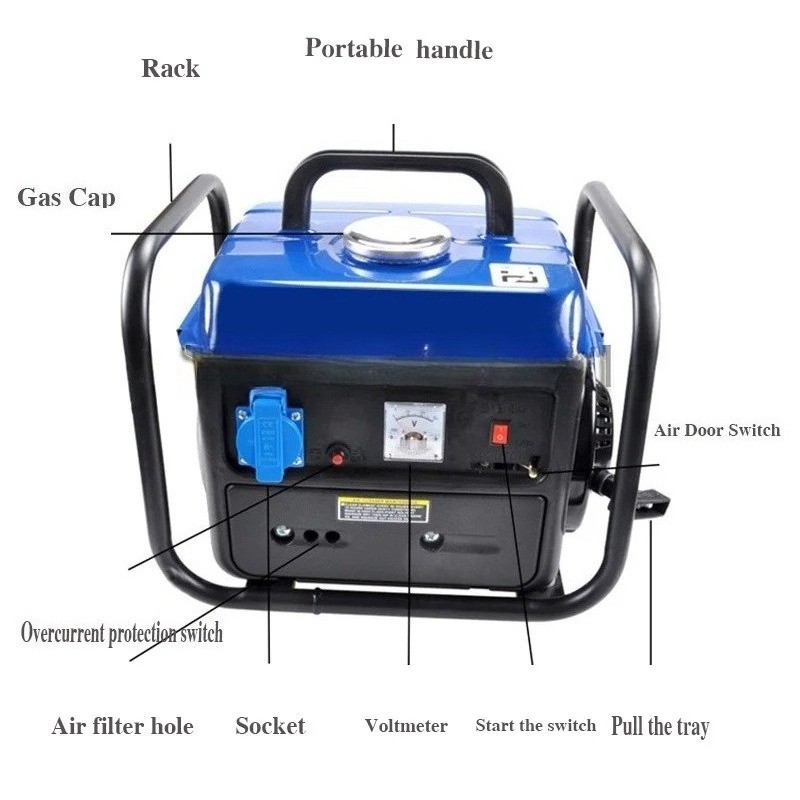 Single-Phase 950W Gasoline Generator for Home Use 110V/220V Compact and Portable