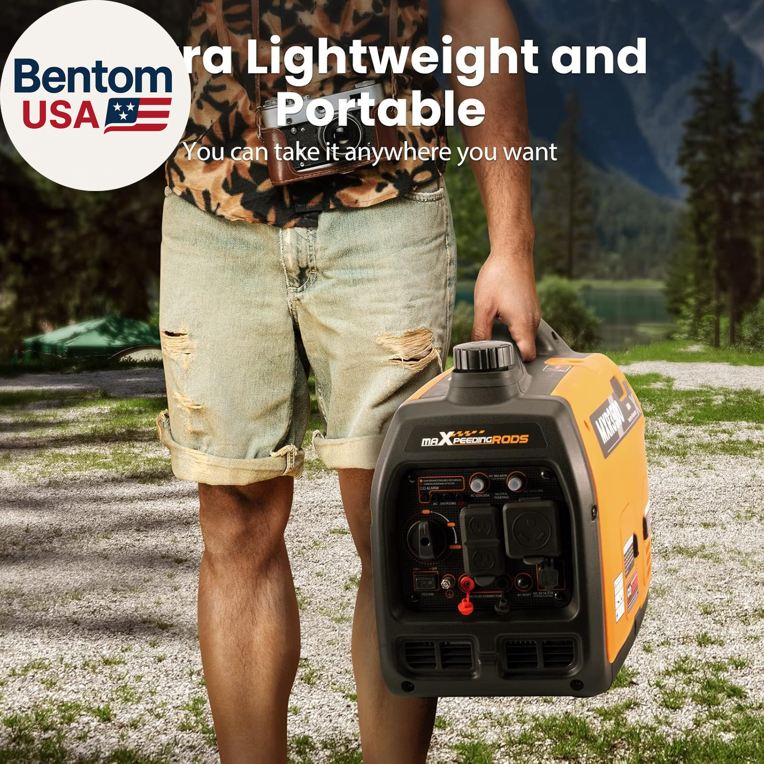 3500 Watt Portable Inverter Generator Gas Powered, EPA Compliant, Compact and Li