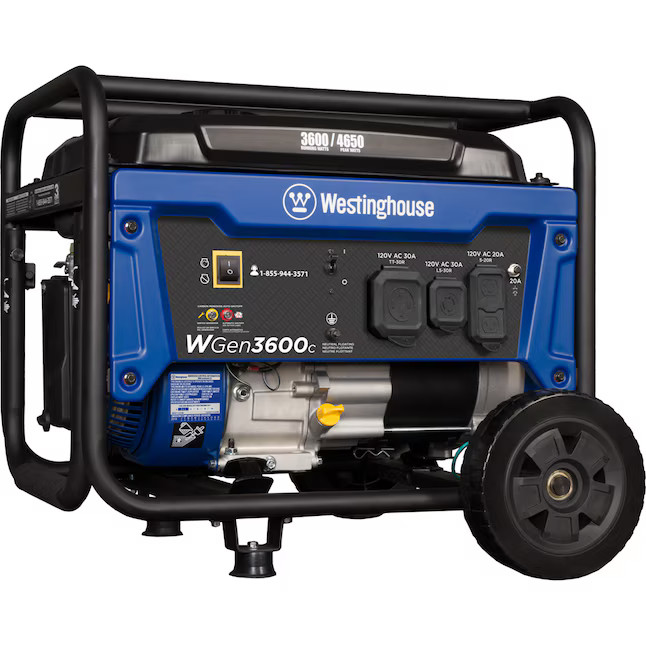 Westinghouse WGen3600c Recoil Start 4650 Starting / 3600 Running Watt Gasoline S