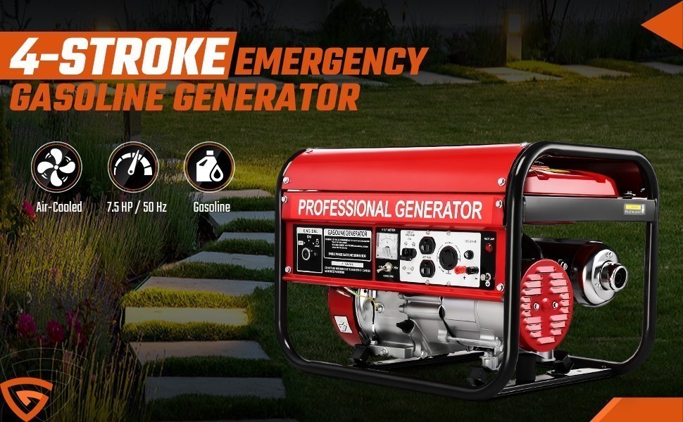4850W Portable Gasoline Generator 4-stroke 7.5HP for Home Backup Construction