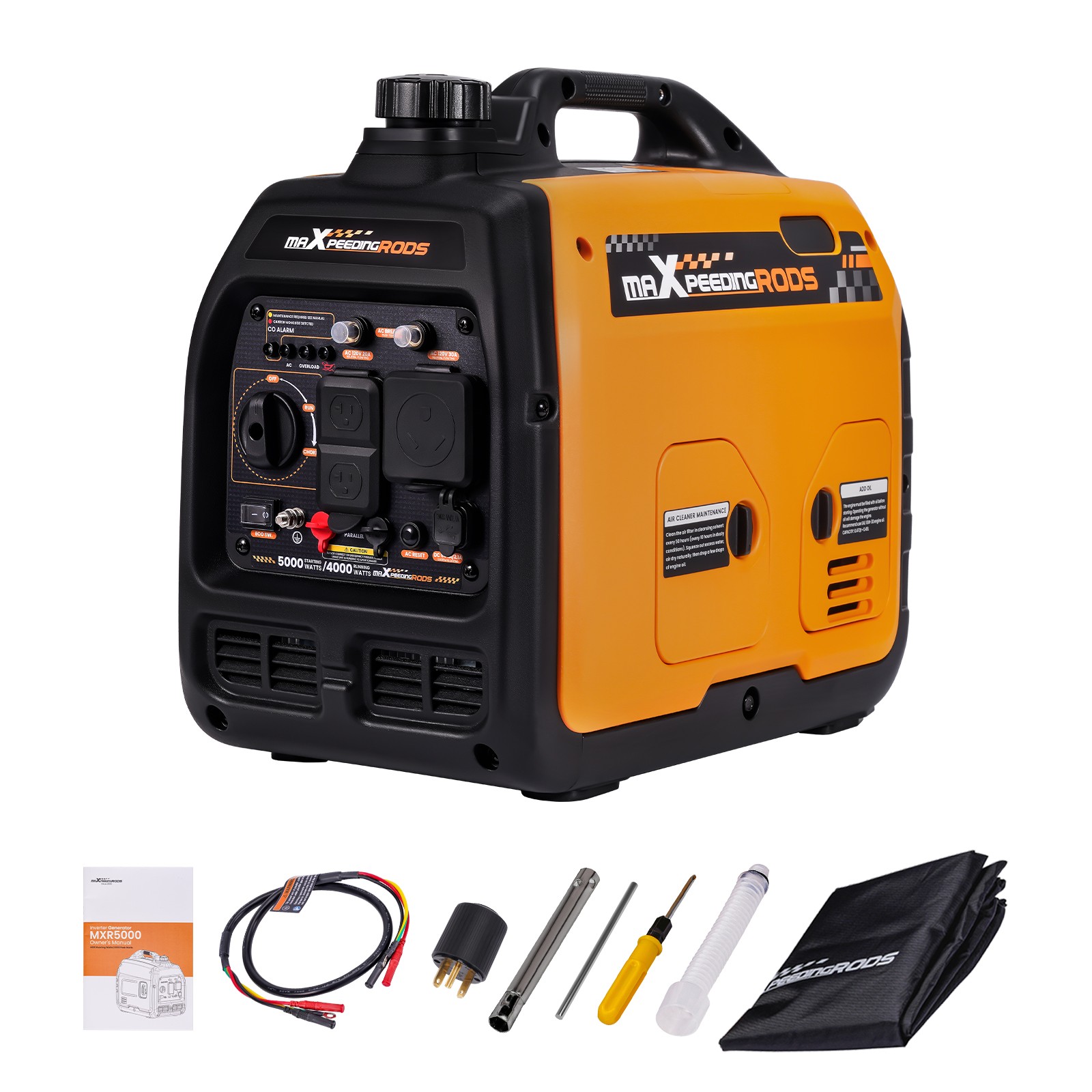 60dB Quiet Gas Inverter Generator – 4000W Running & 30A Outlet for Tailgating