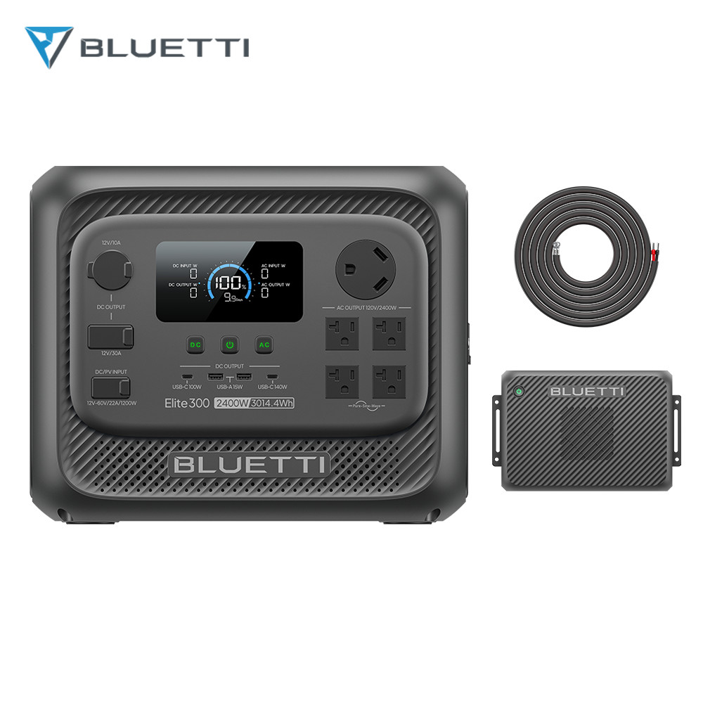 BLUETTI Elite 300 3014Wh Portable Power Station+1200W Car & Solar Dual Charger