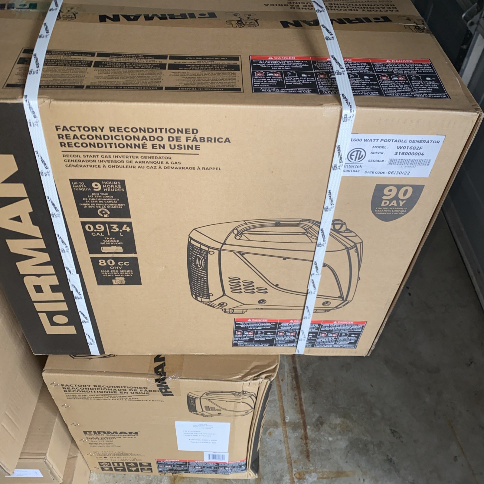 FIRMAN W01682F 2000/1600 Watt Recoil Start Inverter Generator –