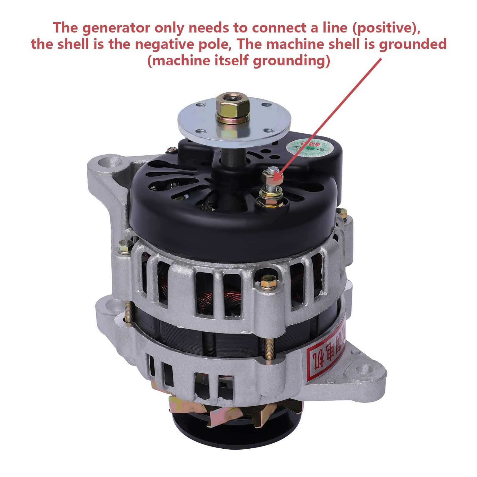 2000W 24V Permanent Magnet DC Generator Low RPM Pure Copper 2-Wheel Agriculture