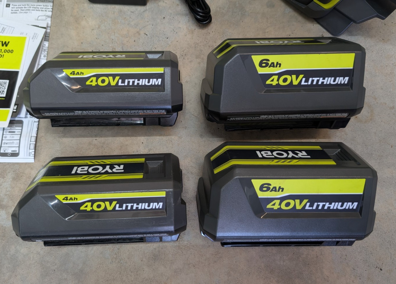 Ryobi RYi1802BTVNM, 40Volt – 3000Watt Power Station Generator WITH 4 BATTERIES!
