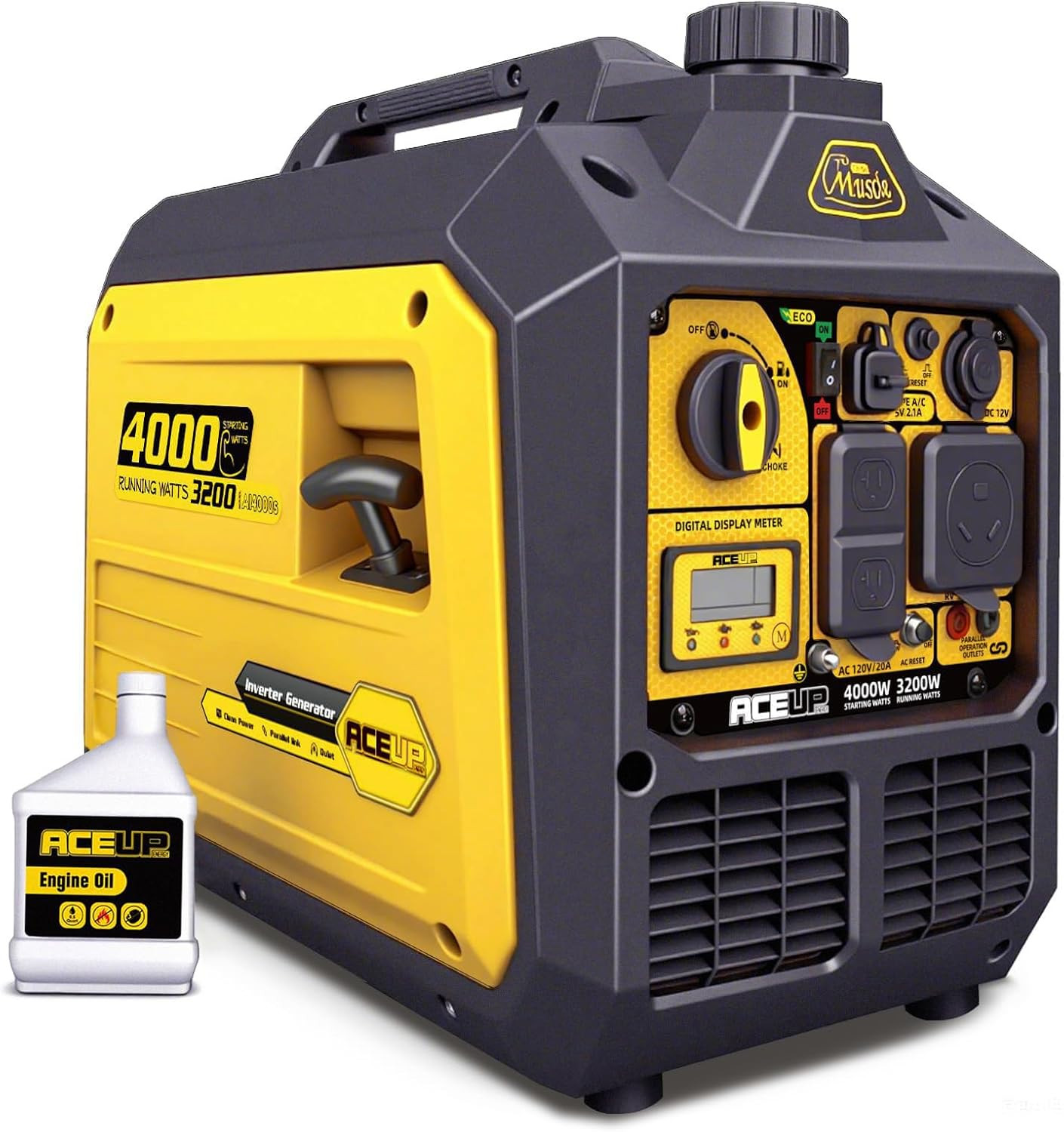 4000 Watt Inverter Generator Portable 149Cc, Gas Powered Generator Quiet for Hom
