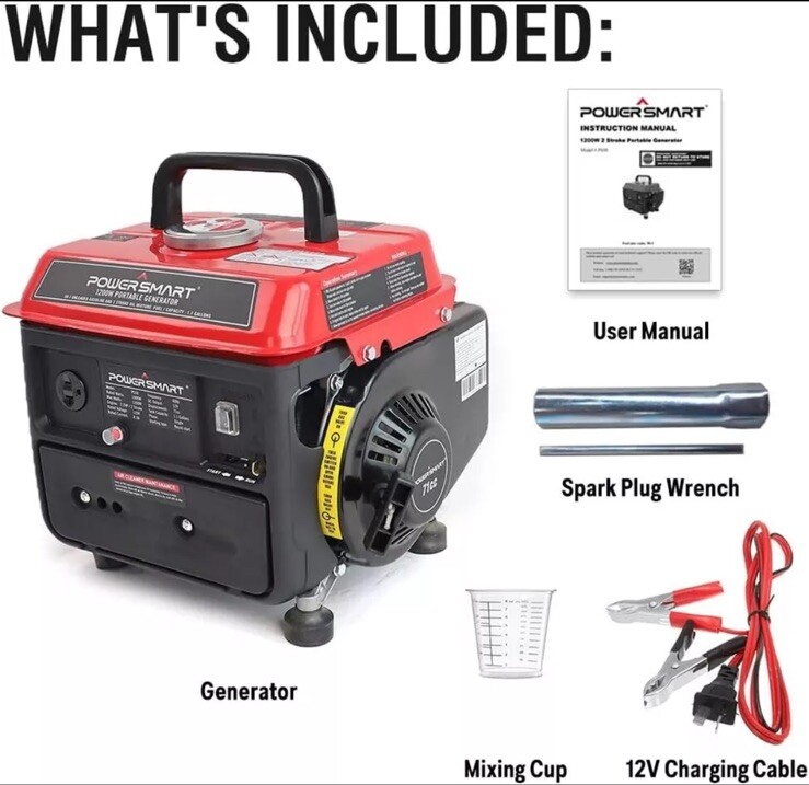 Portable Generator,Power Smart1200W Generator for Home Backup,RV Camping Outdoor