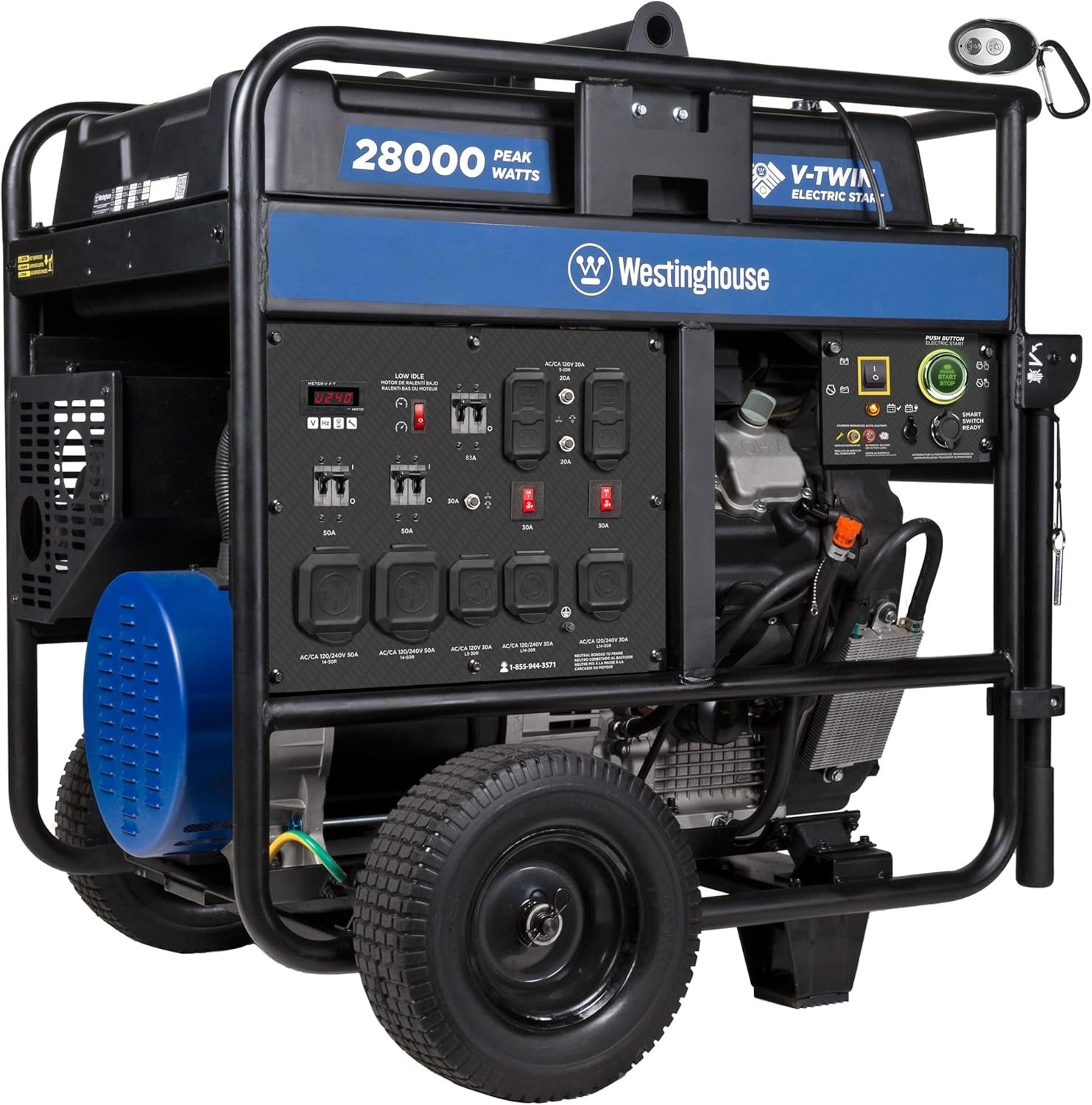 Westinghouse 28,000-W Portable Gas Powered Generator w/ Remote Start, CO Sensor