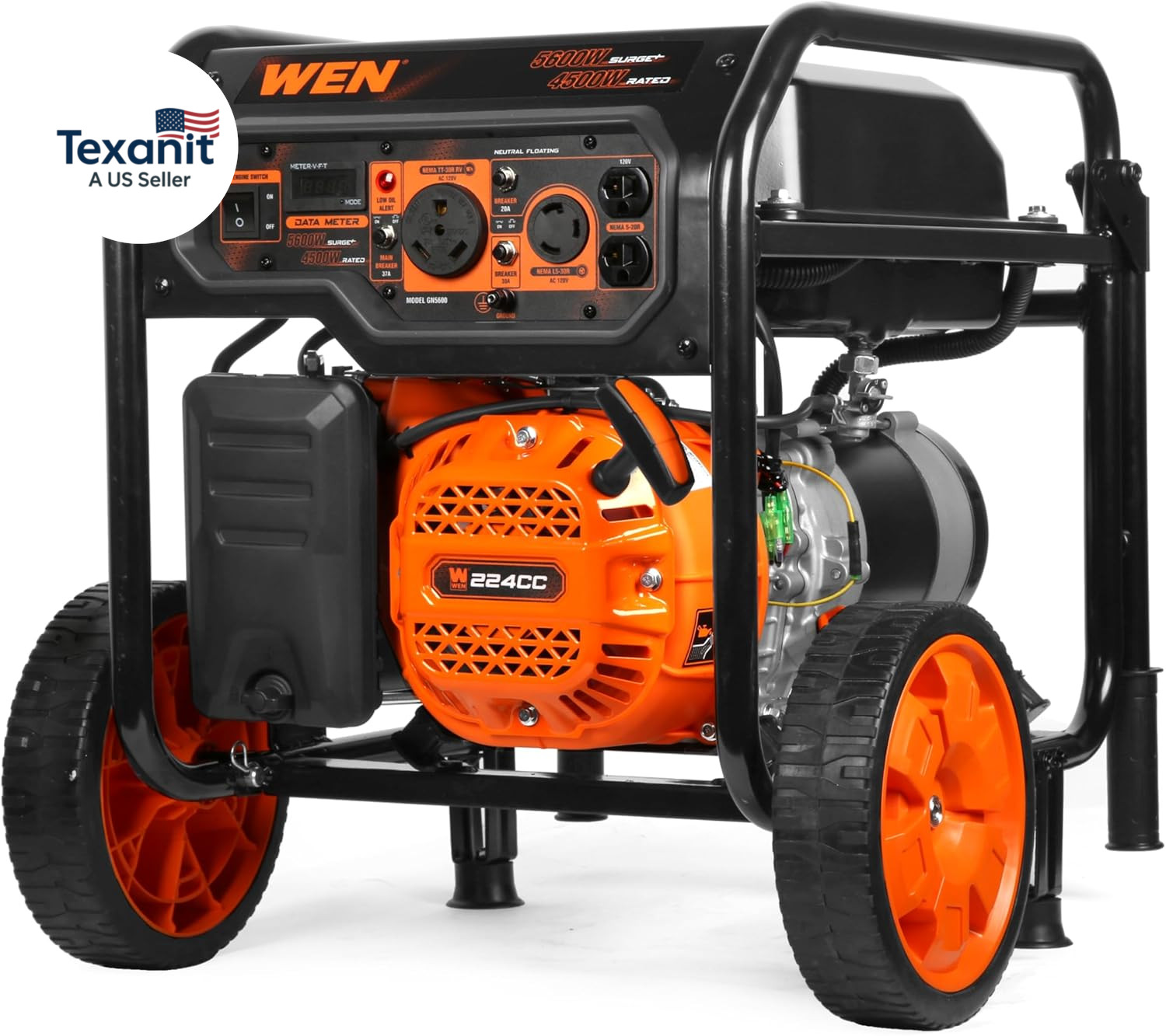 5600-Watt Portable Generator, 224Cc, Transfer-Switch and Rv-Ready (GN5600)