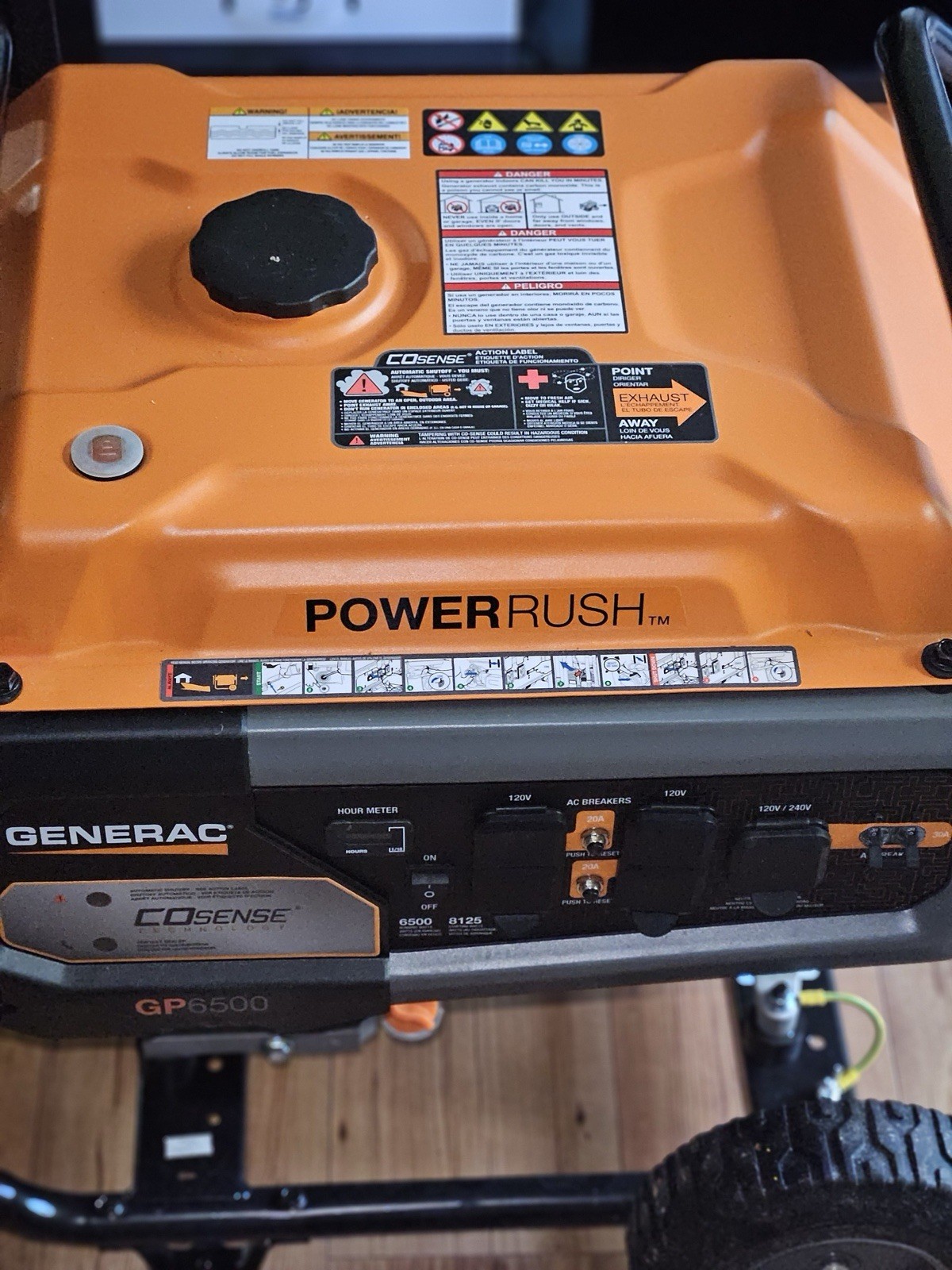 8125 / 6500-Watt Gasoline Powered Portable Generator with COSense
