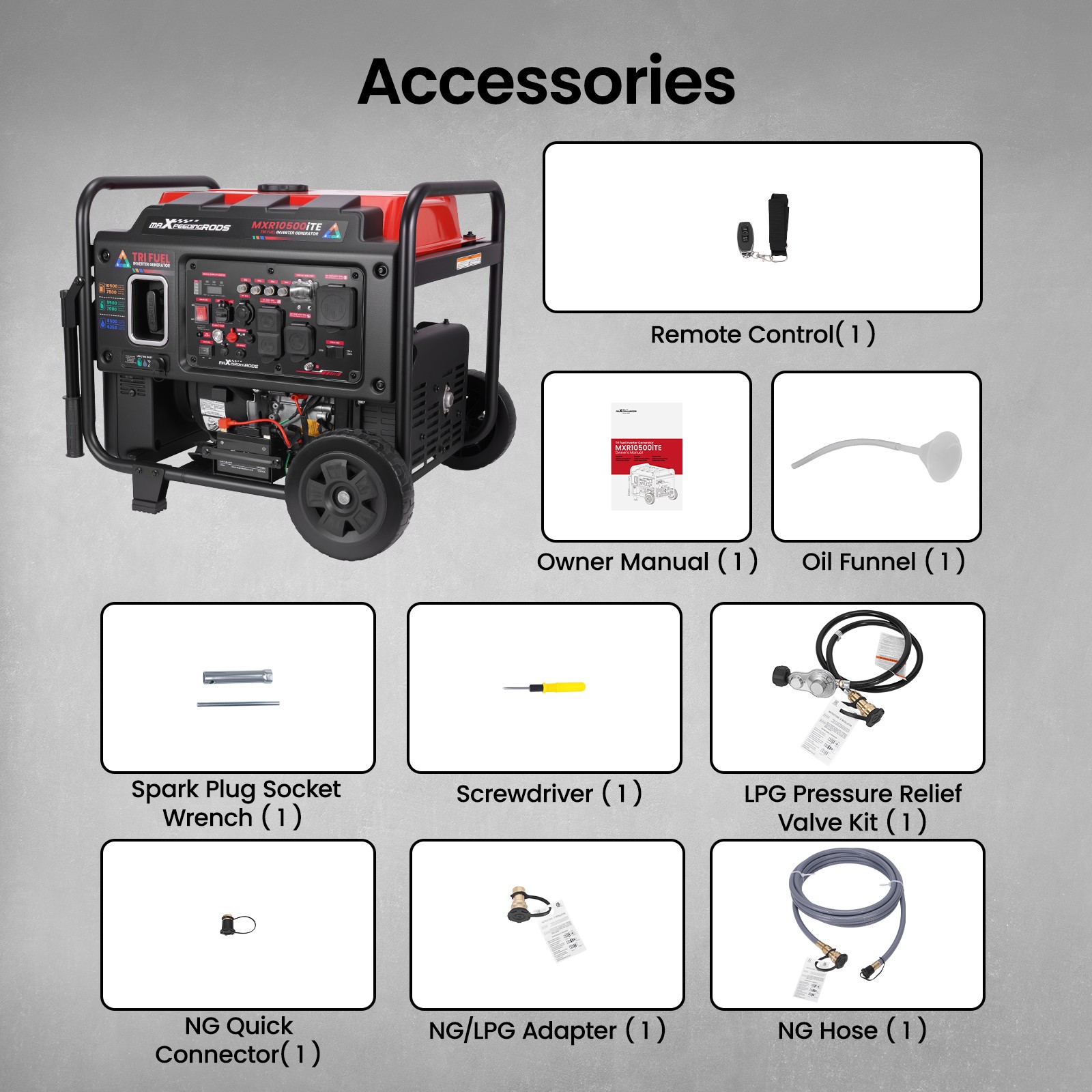 10500W Tri-Fuel Inverter Generator 120/240V Switchable for Beach Party & Picnic