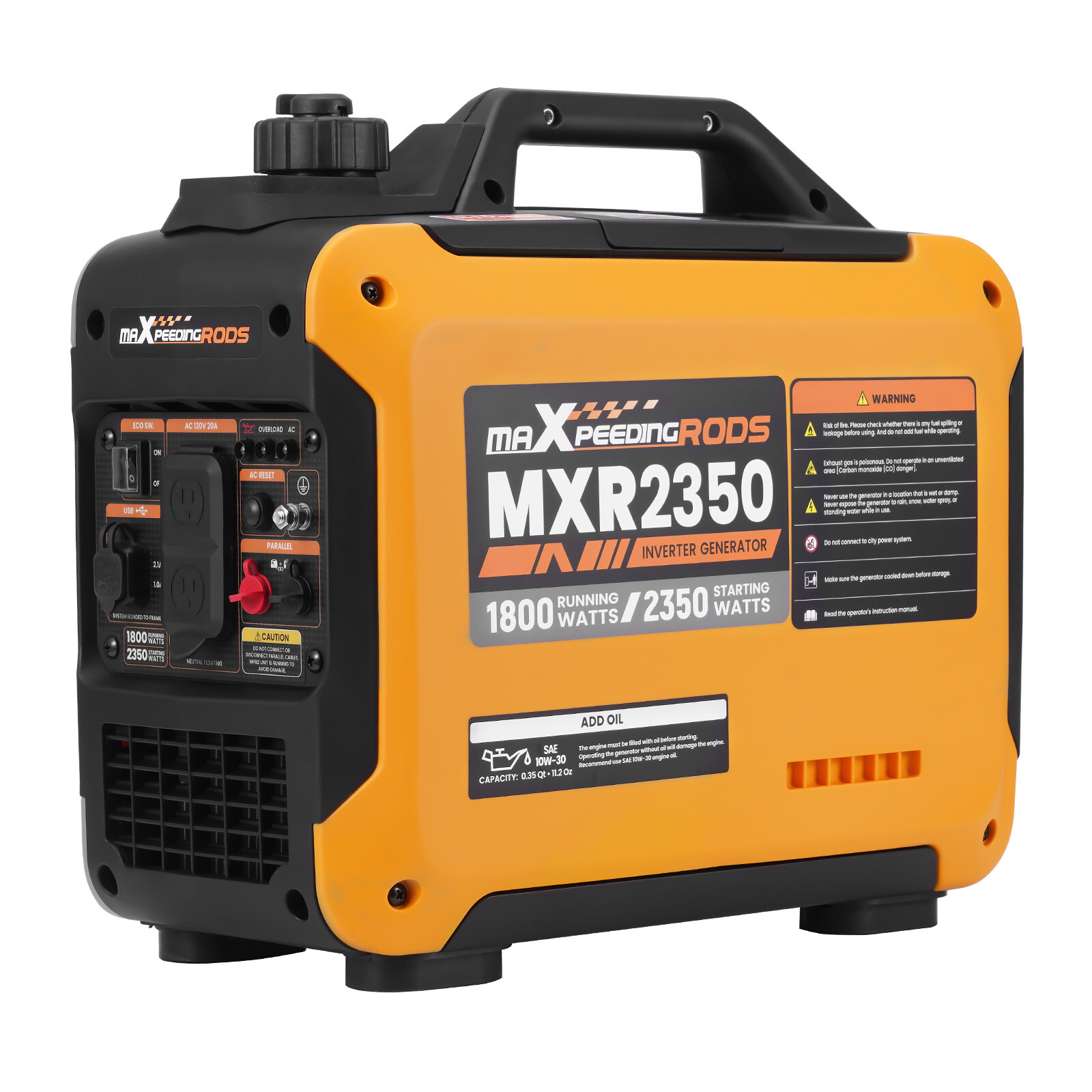 Gas Powered Generator 1800W Portable Quiet 58dB ECO Mode For RV Camping