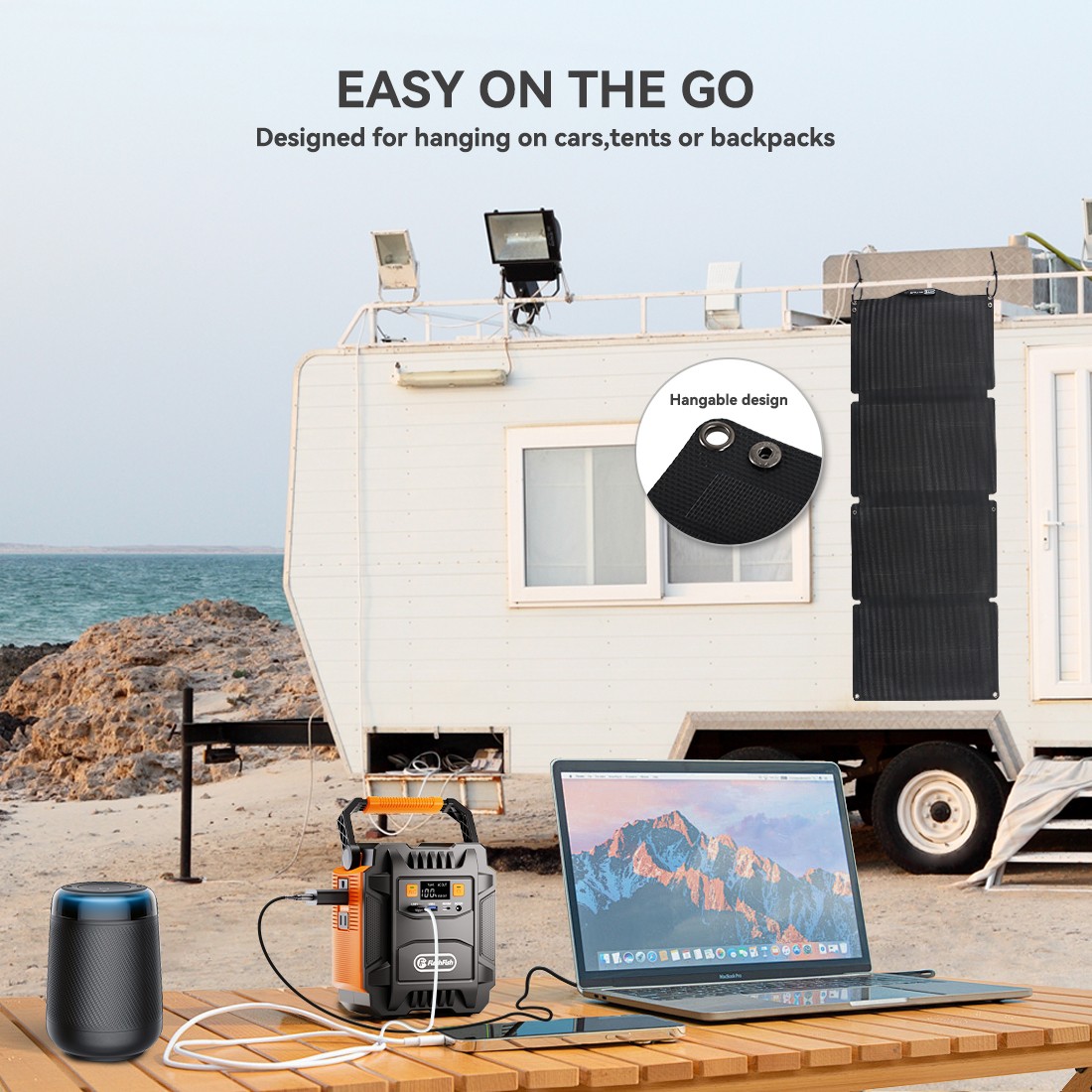 FlashFish A201 200W 172Wh Solar Generator With Solar Panel 60W 18V for Camping