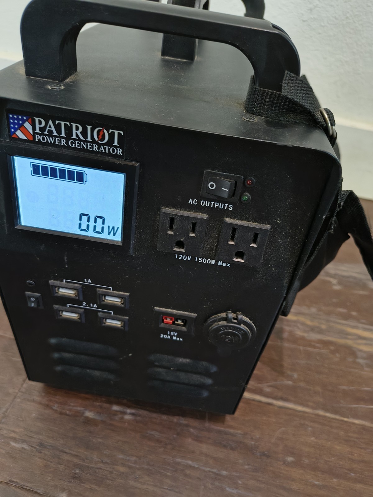Patriot Power Generator Portable 1500W Max 120V Black AC USB 12V NO PANEL