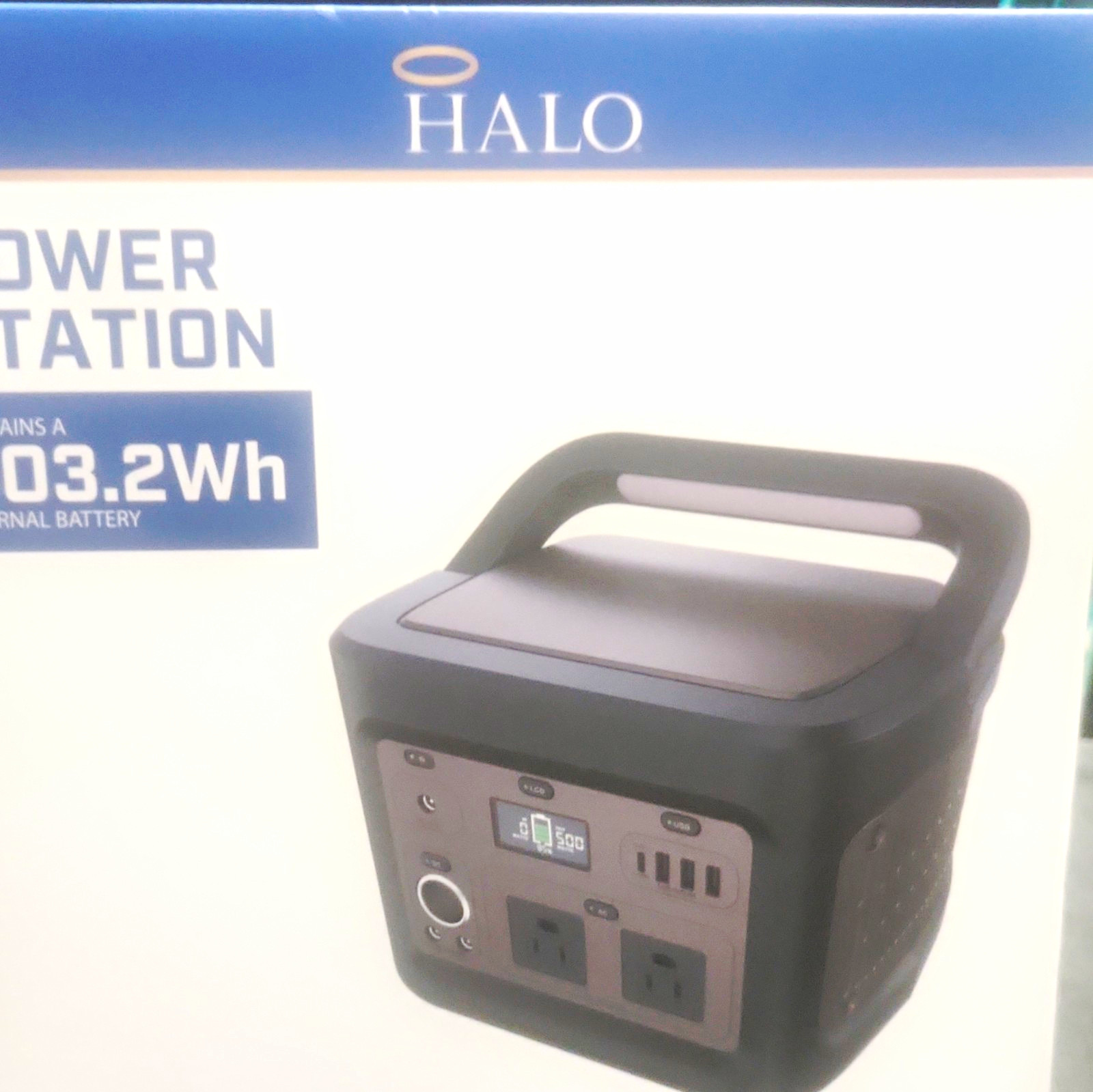 HALO 503.2Wh Portable Battery Power Generator 120V Black LCD 2x110V 12V