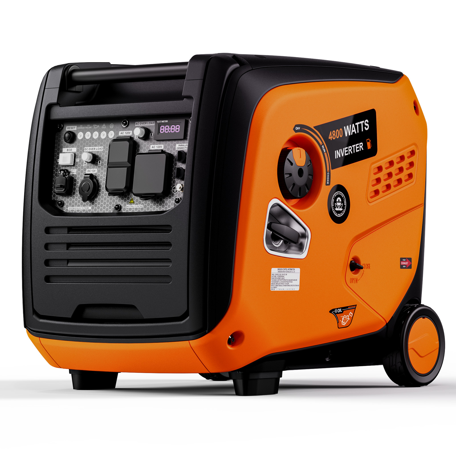 Efurden 4800W Portable Generator Gas Inverter Super Quiet RV Ready for RV Travel
