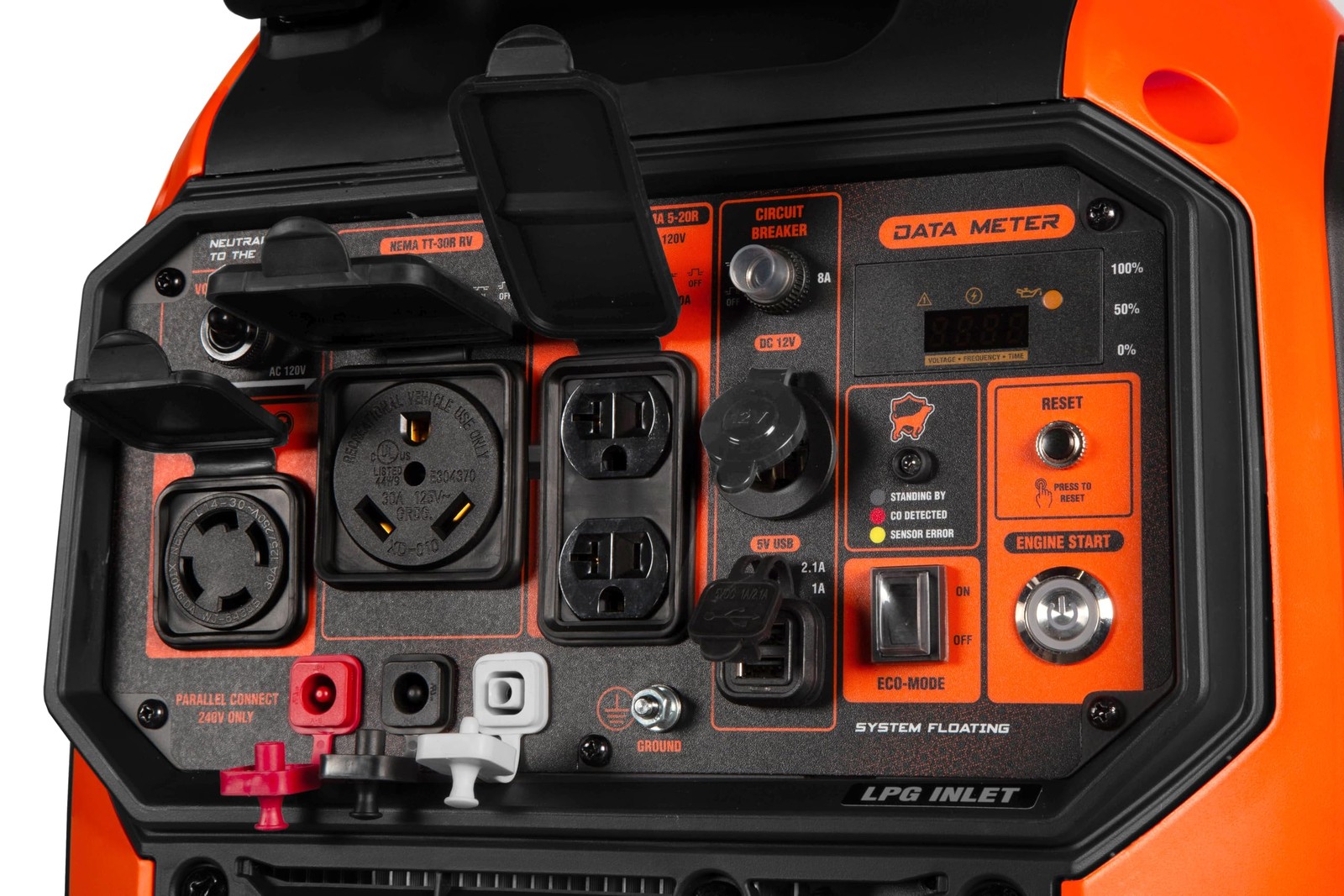WEN 6800-Watt Dual Fuel 6800W + 240V + Electric Start, Orange