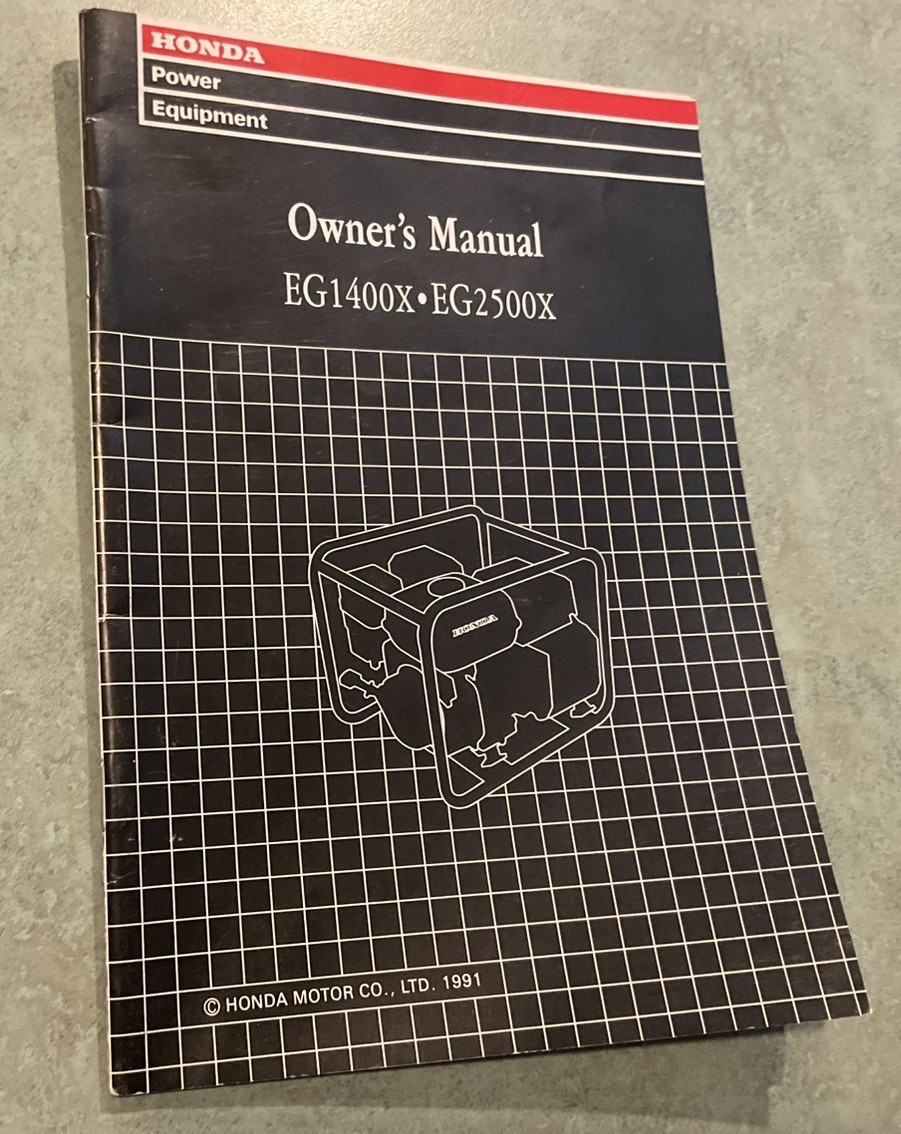 Honda Owners Manual EG1400X & EG2500X Japan EG 1400X EG 2500X Generator Manual