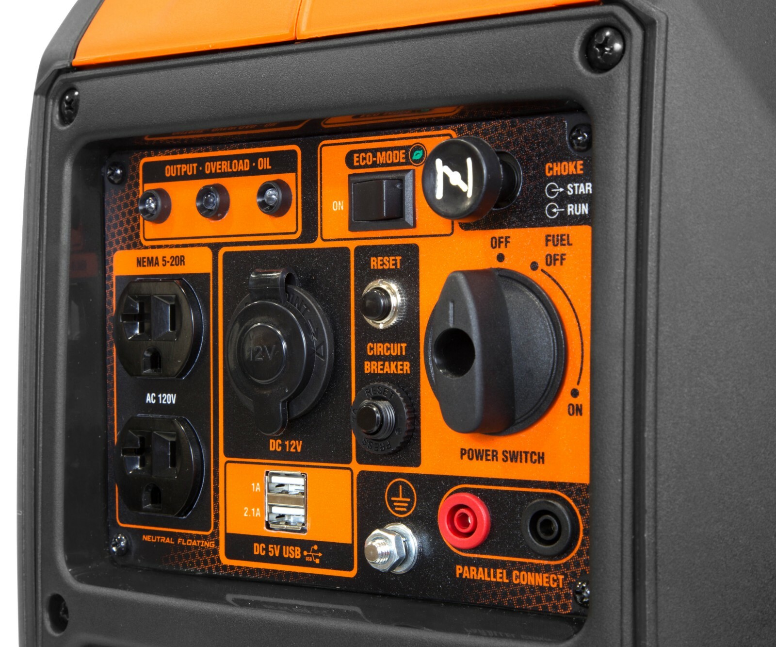 Super Quiet 2350W Portable Inverter Generator with Fuel Shut Off/CO Sensor