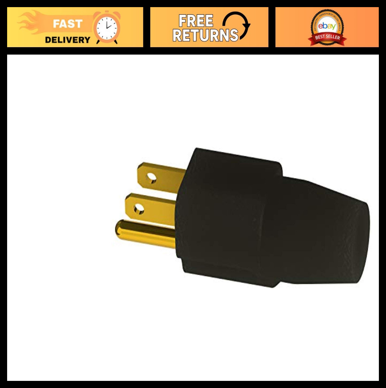 Neutral-Ground Bonding Plug for Electrical Safety, 15A, Heavy-Duty, UL Listed