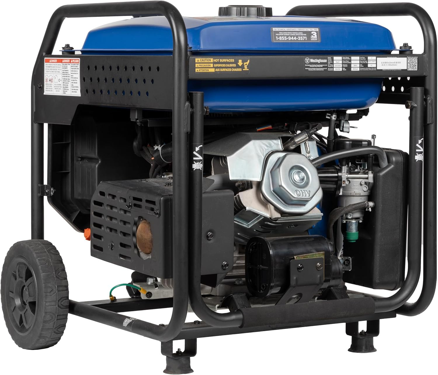 10000 Peak Watt Portable Open Frame Inverter Generator, Remote Electric Start wi