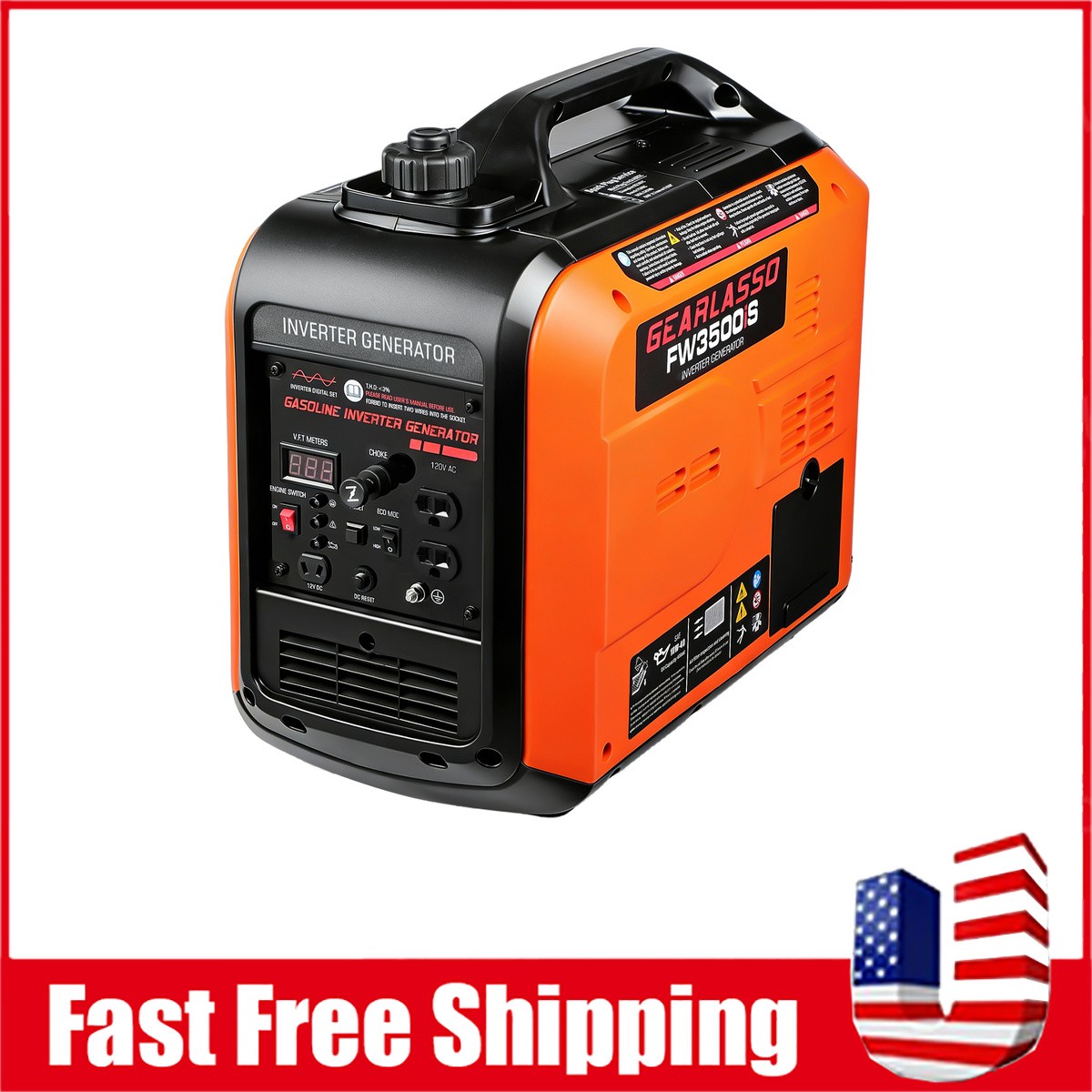 5KW Generator Emergency CO Sensor Lightweight Pure Sine Wave Parallel Ready