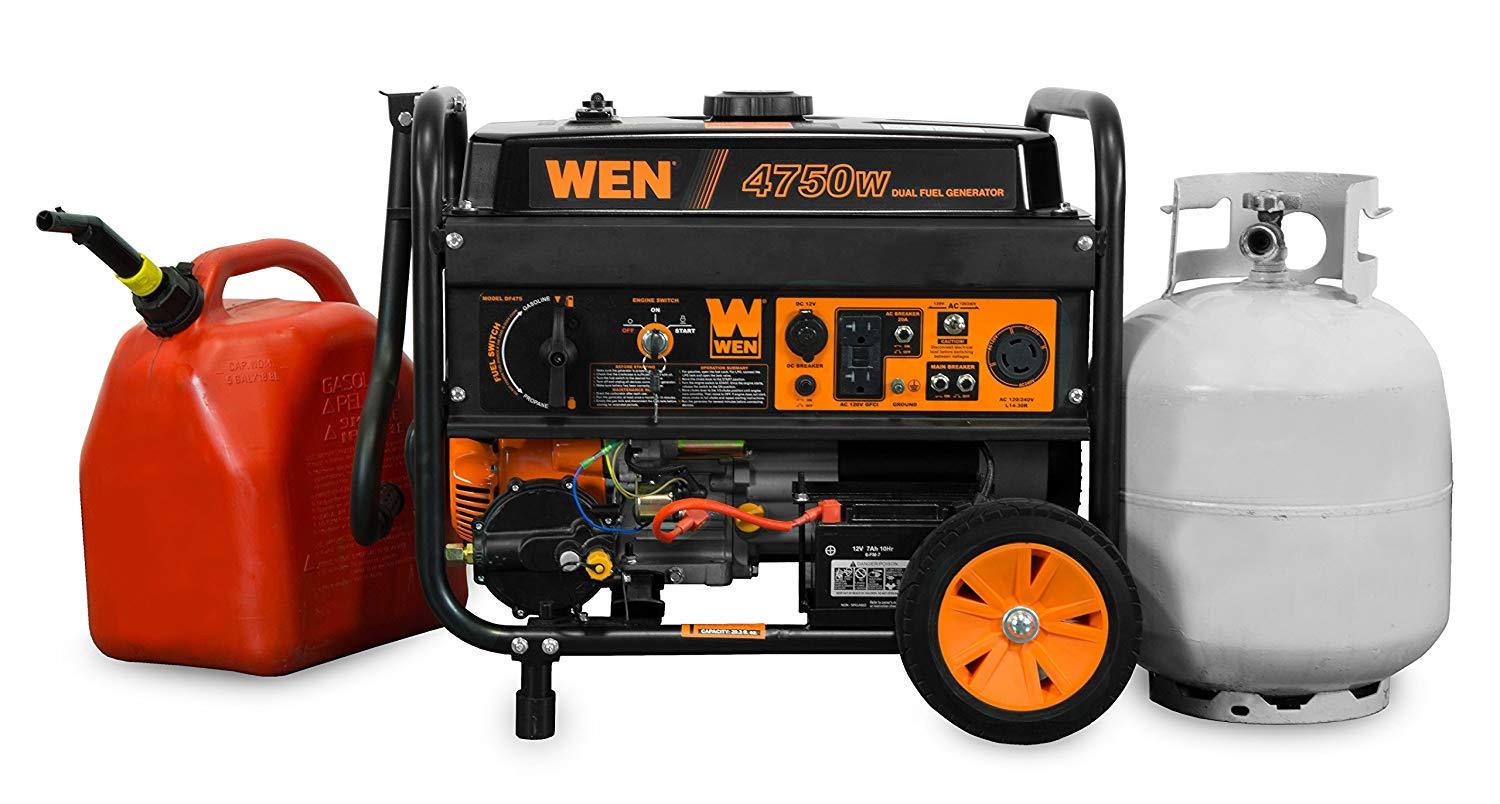 WEN 4,750-W Portable Hybrid Dual Fuel Gas Powered Generator with Electric Start