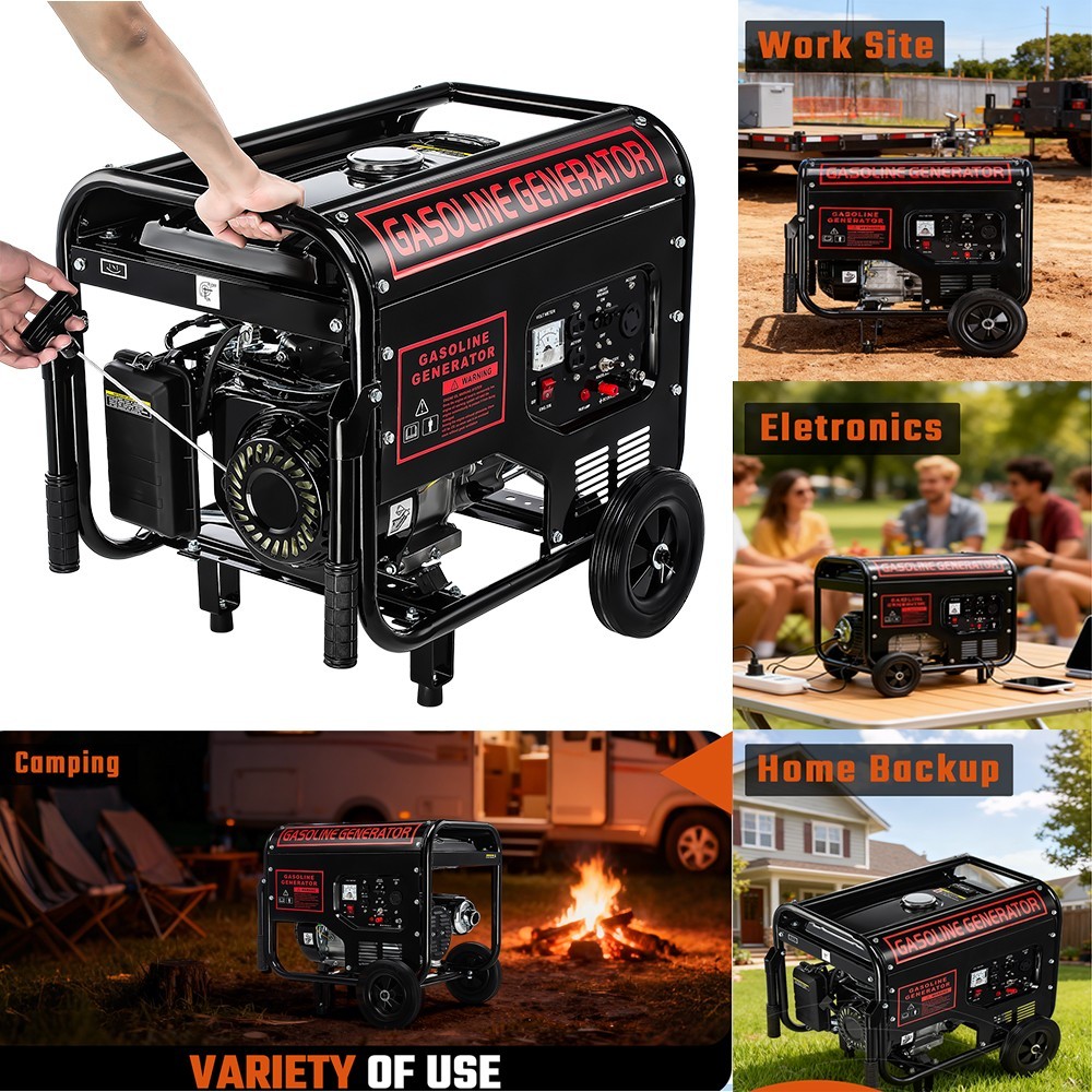 3800W Gas Inverter Generator Manual Start 110V&220V Generators Portable Quiet