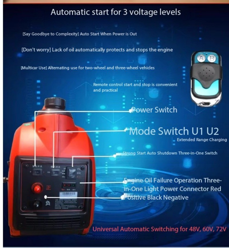 Portable Electric Vehicle Range Extender Battery Two Or Three Wheels 60v 72V