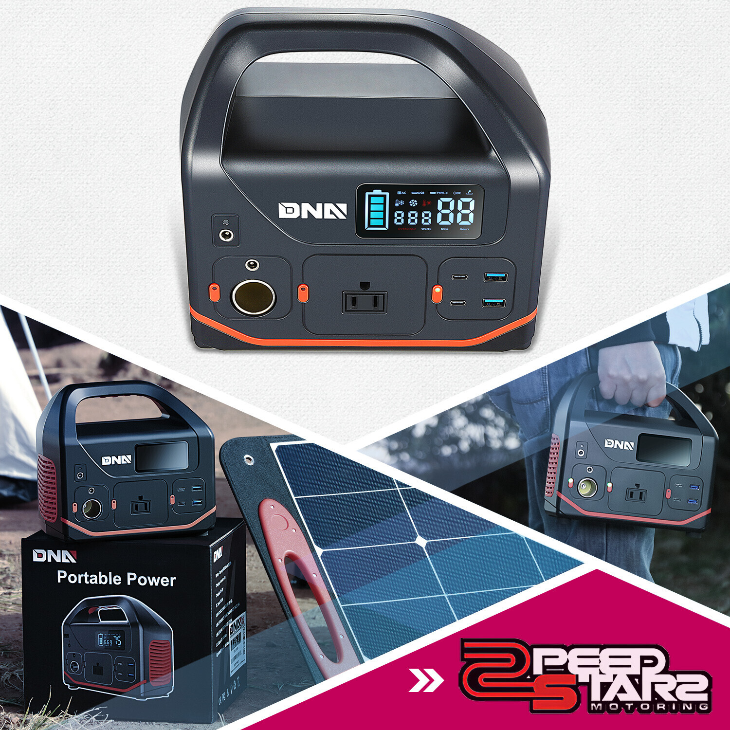 330W Portable Solar Power Bank Station Outdoor Camping Home Emergency Generator