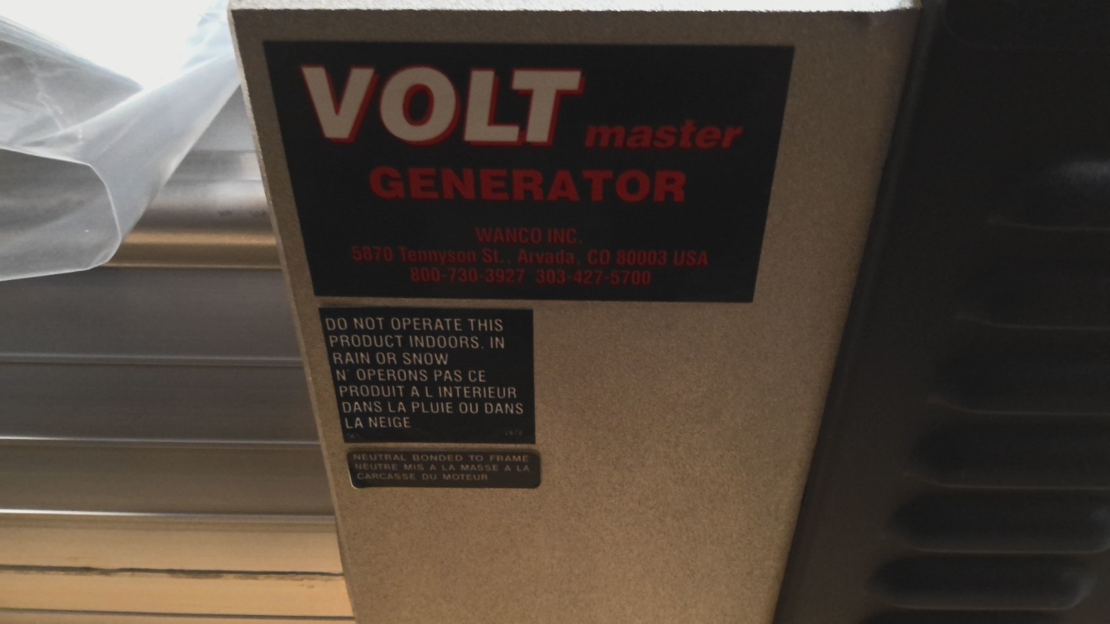 VOLTMASTER AR250 ELECTRIC GENERATOR RATED WATTS 25000 3600 RPM V120/240 (C03B3)