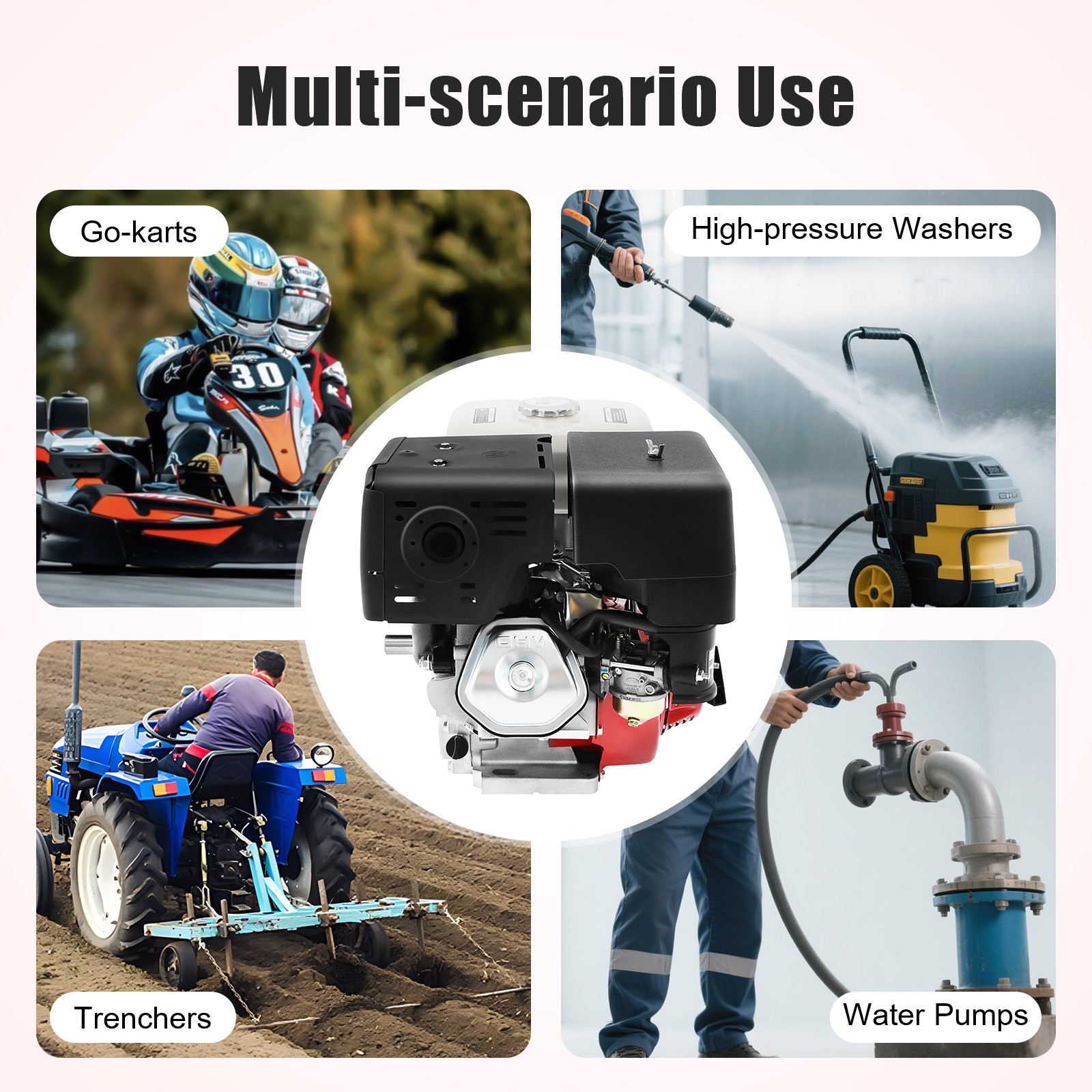 7.5 HP Motor 4 Stroke Gas Powered Portable Engine Gasoline 3000W