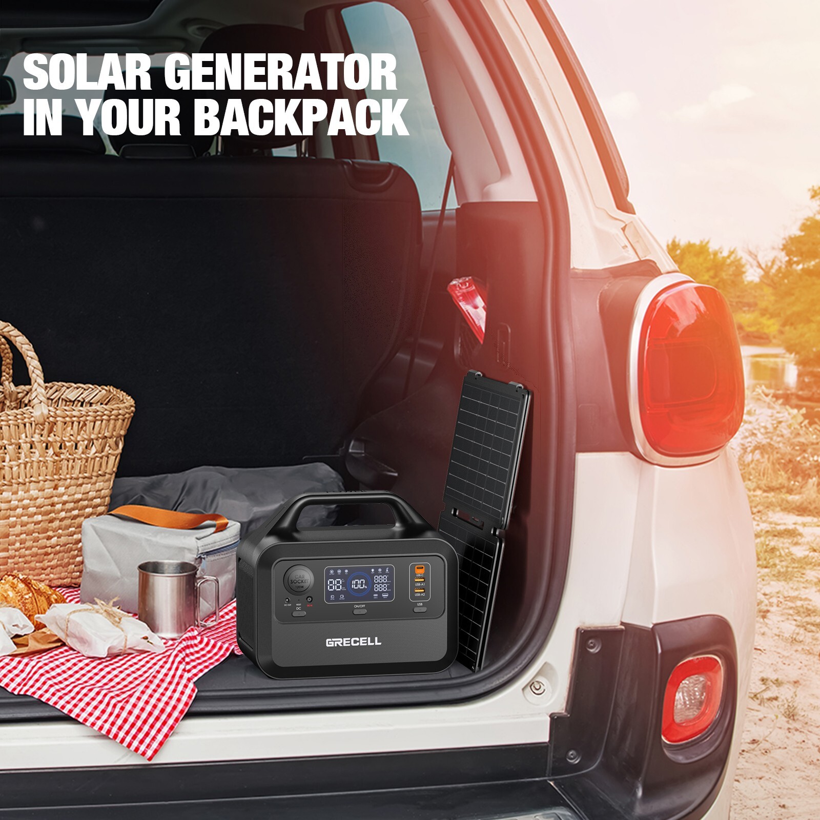 300W Power Station Portable Solar Generator + 40W Solar Panel Kit Grecell(USED)