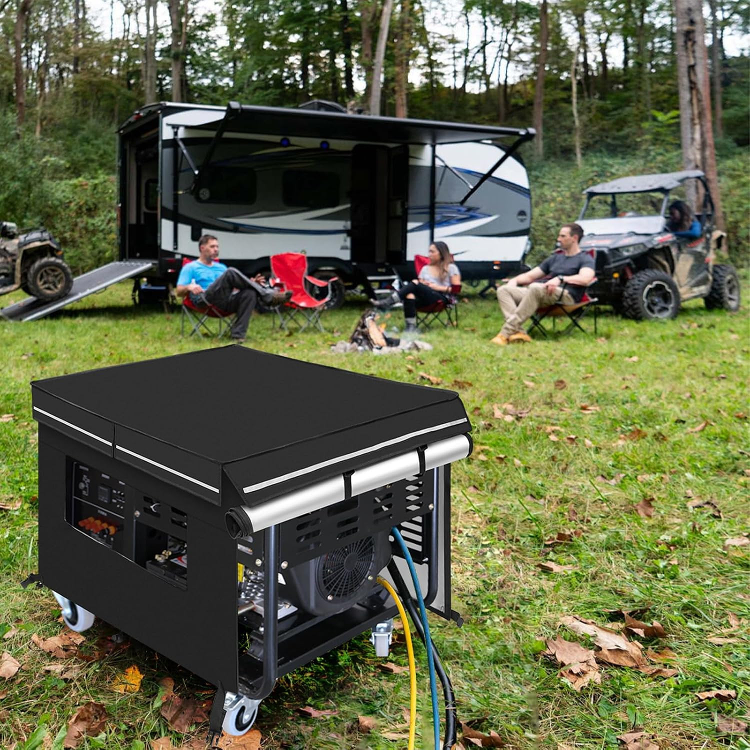 Generator Covers While Running, 32”L×24”W×24”H, Waterproof, Black | 600D Oxfo