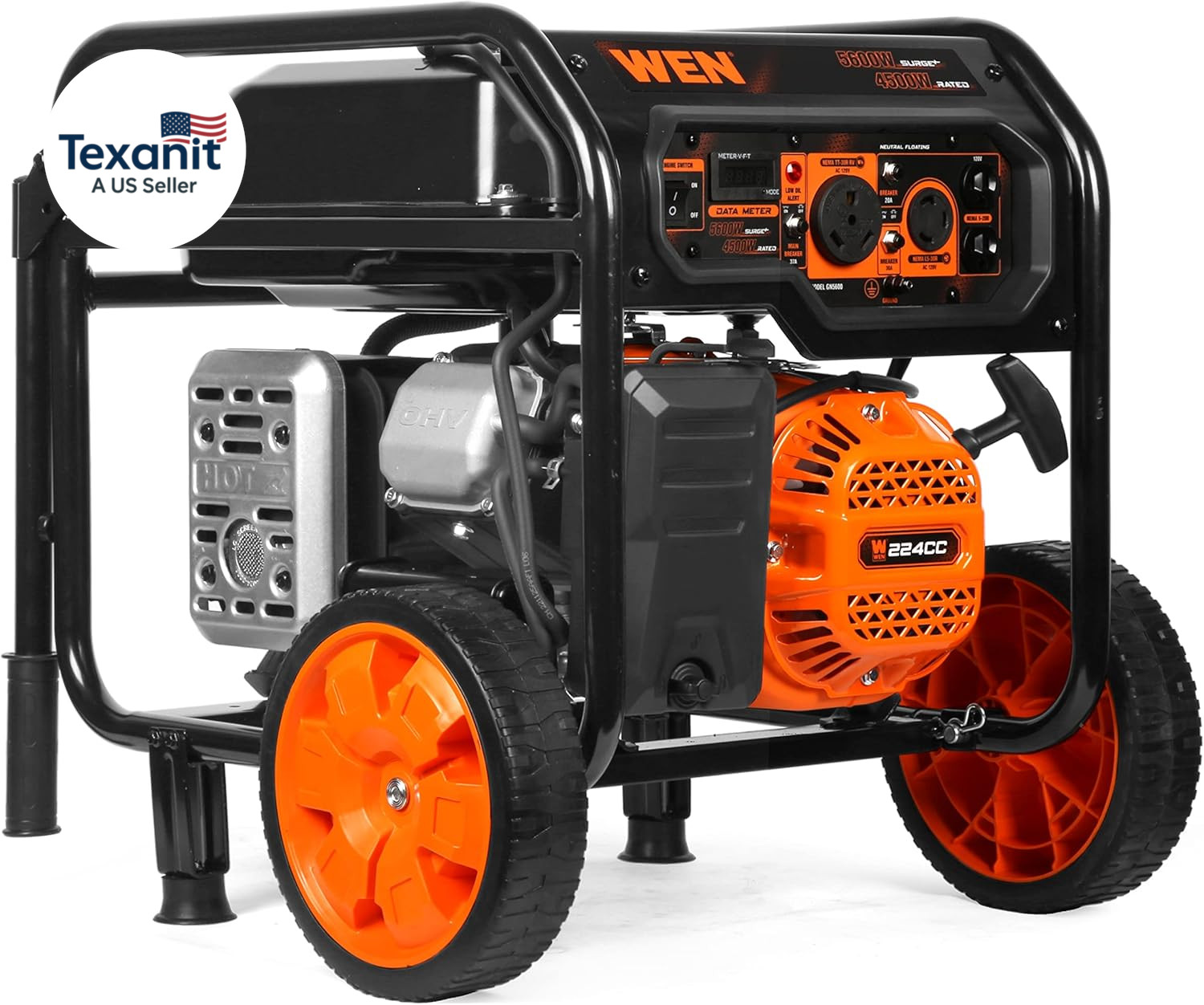 5600-Watt Portable Generator, 224Cc, Transfer-Switch and Rv-Ready (GN5600)