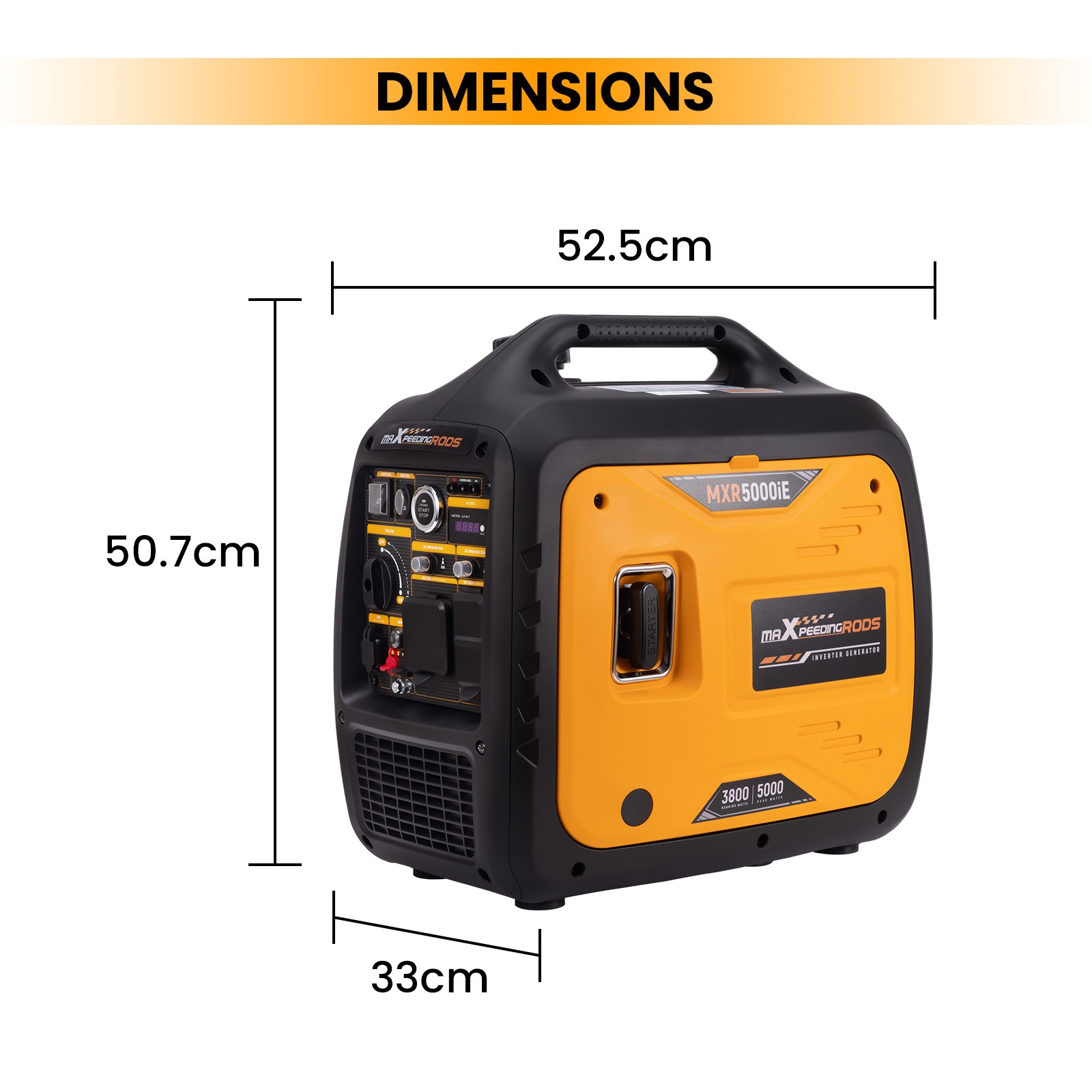Portable Generator 5000/3800W Gas Engine Electric Remote Start Digital Display