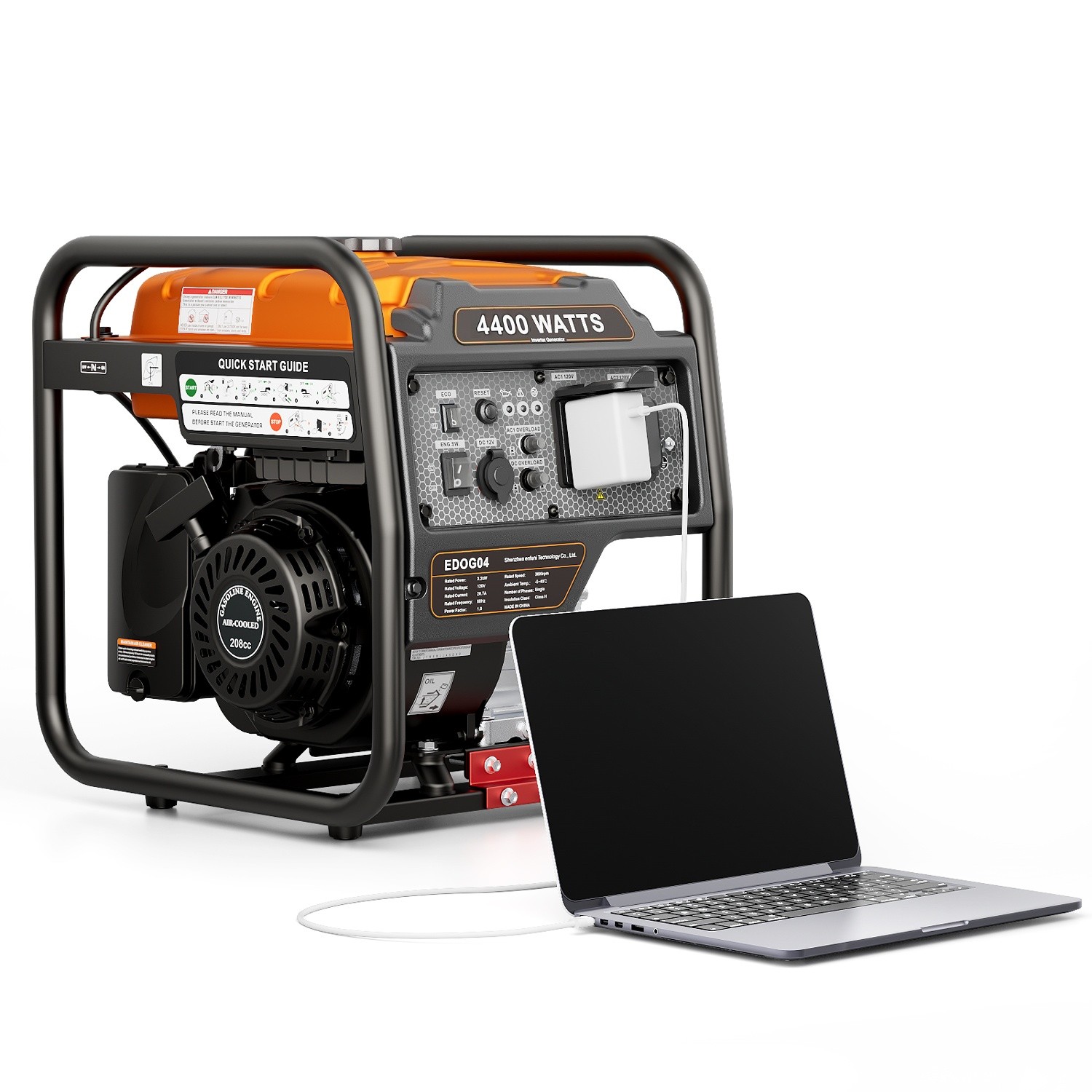Efurden Gas Generator 4400W Portable Inverter for Home Backup /Outdoor Camping
