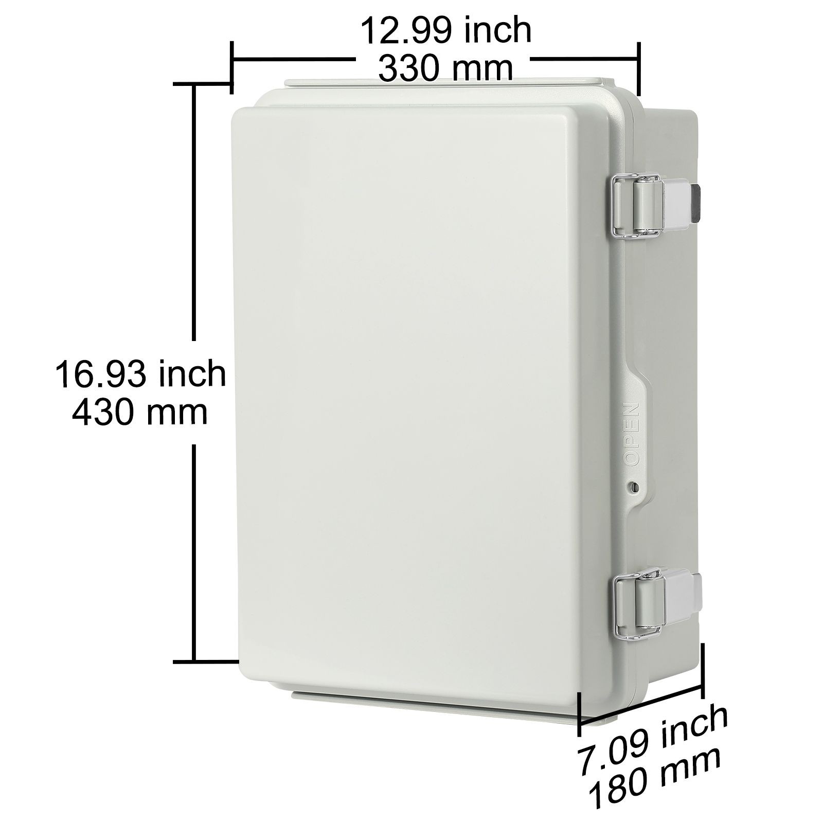 Outdoor Electrical Junction Box, 16.93 x 12.99 x 7.09 in, ABS Plastic Electrical