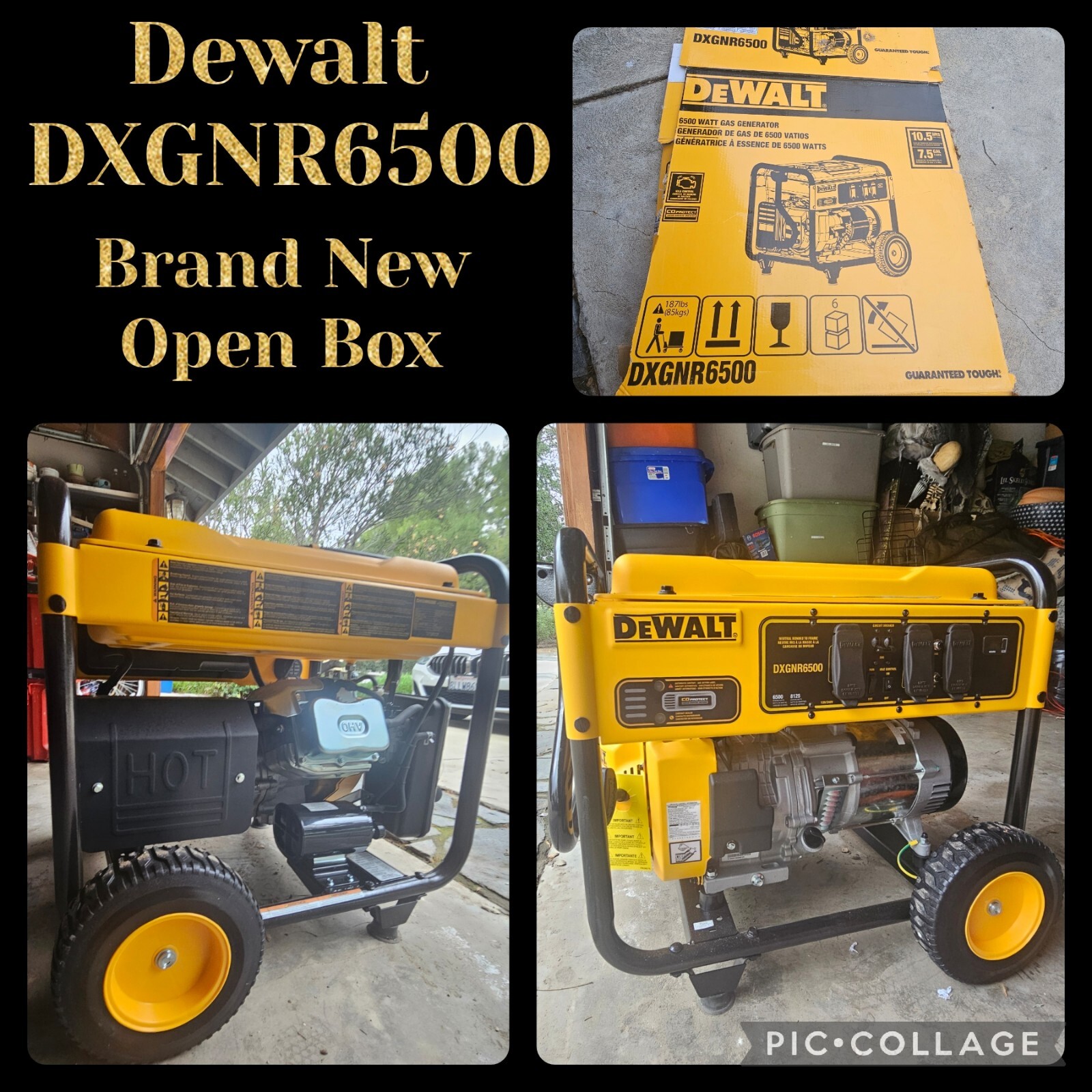 NWB DEWALT DXGNR6500 Power Generator – Yellow (Open Box)